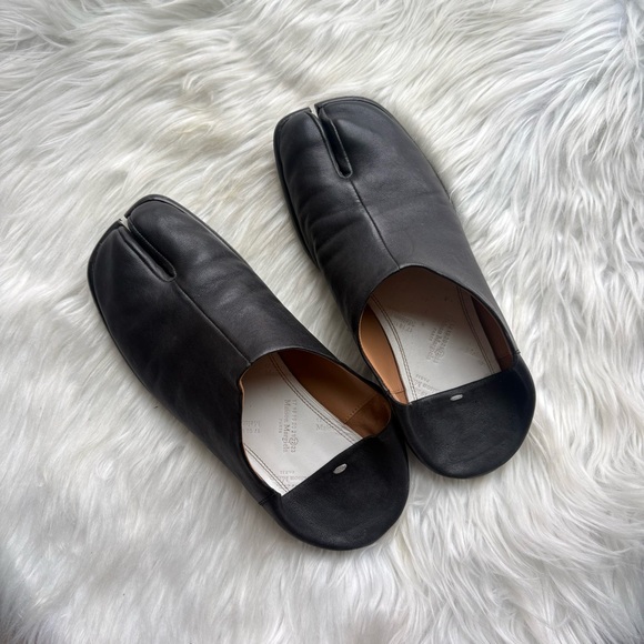 Maison Martin Margiela Shoes - Maison Margiela Classic Black Soft Leather Tabi Loafers